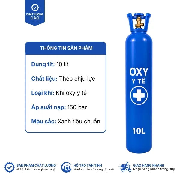Bình oxy y tế 10 lít